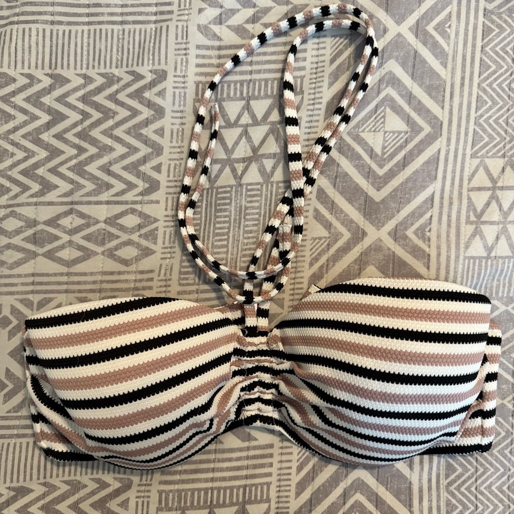Shade & Shore Striped Halter Bikini Top 36C